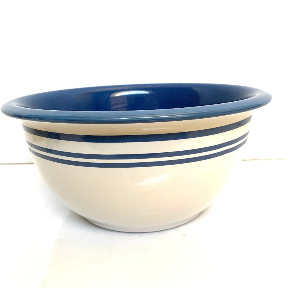 Corelle Coordinates Stoneware Classic Cafe Serving Bowl White /Blue 3 Quart